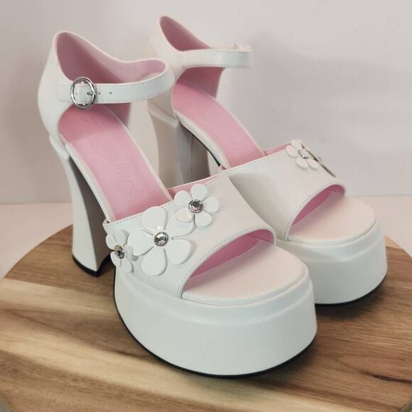 Dolls Kill - Sugar Thrillz Power Play Peep Toe Heels - Women's Size 9 Pistol 2 - Picture 2 of 9